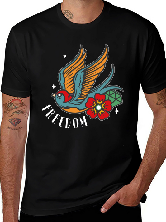 Freedom Bird Graphic Tee - Classic Tattoo Style