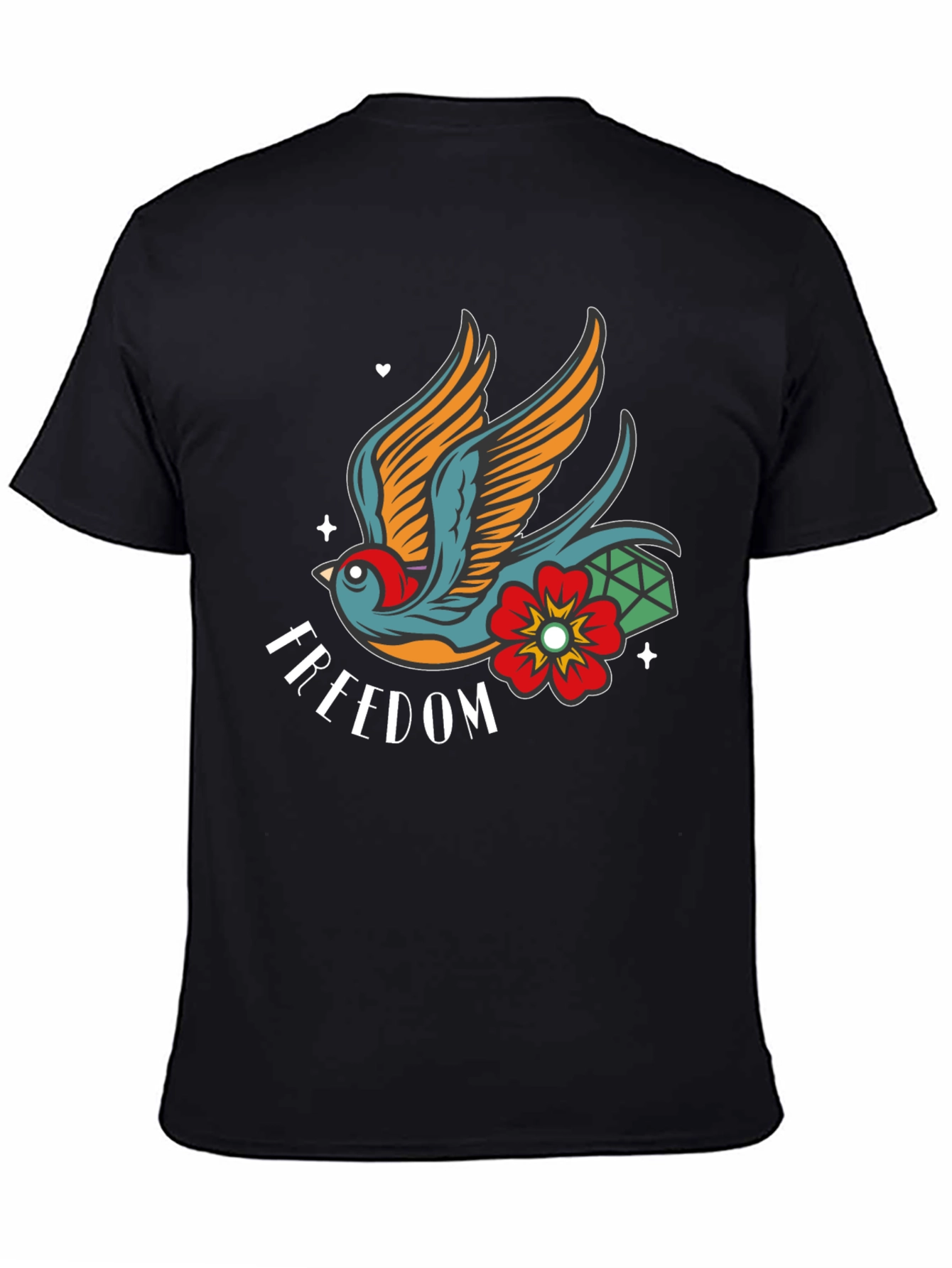 Freedom Bird Graphic Tee - Classic Tattoo Style