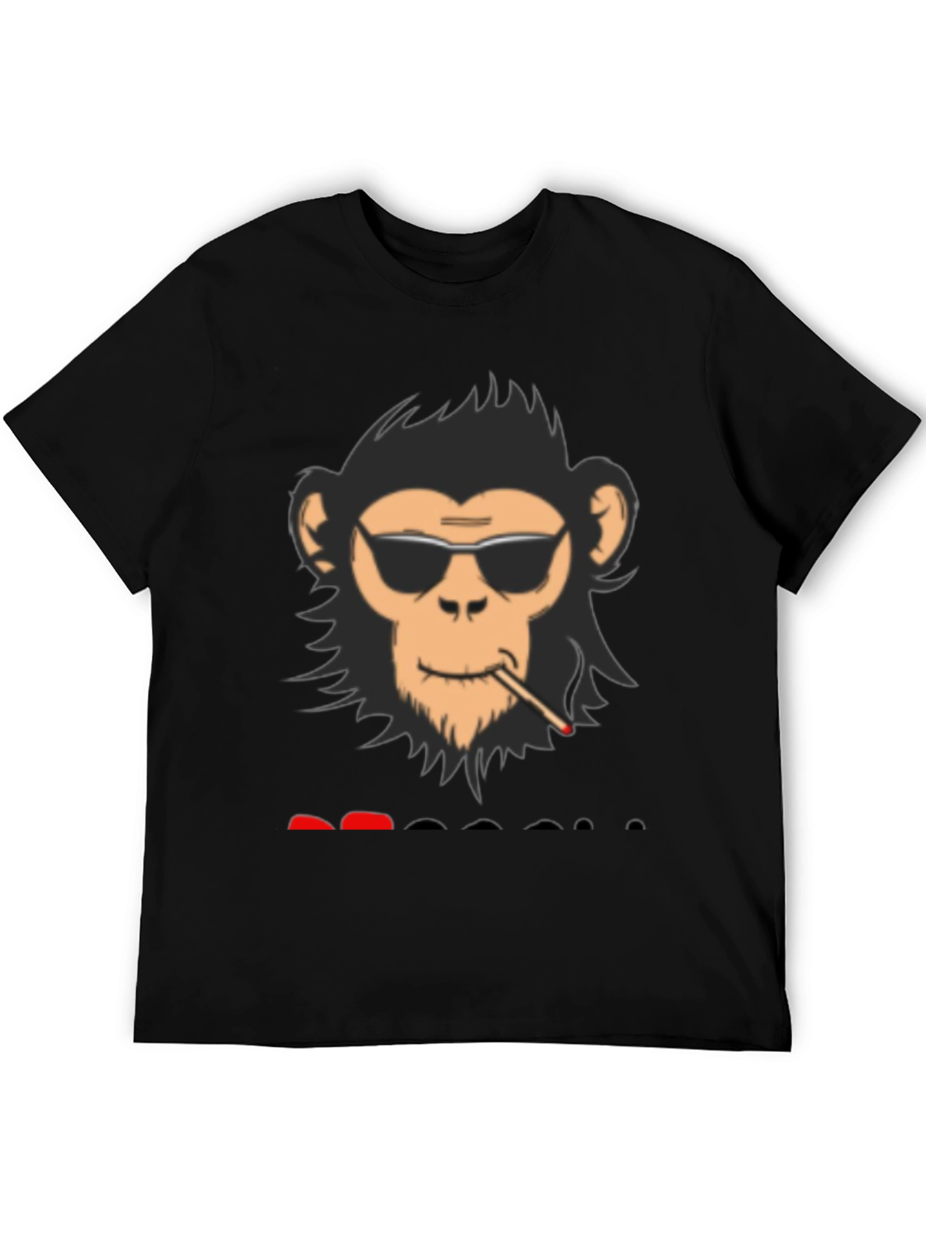 Cool Monkey Graphic Tee - Black Cotton Blend Shirt