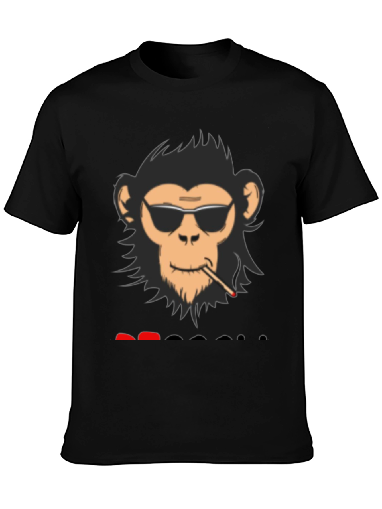 Cool Monkey Graphic Tee - Black Cotton Blend Shirt