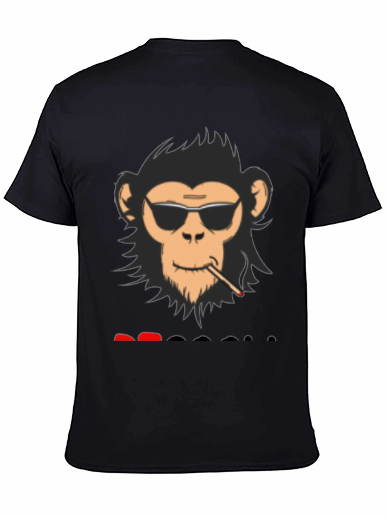 Cool Monkey Graphic Tee - Black Cotton Blend Shirt