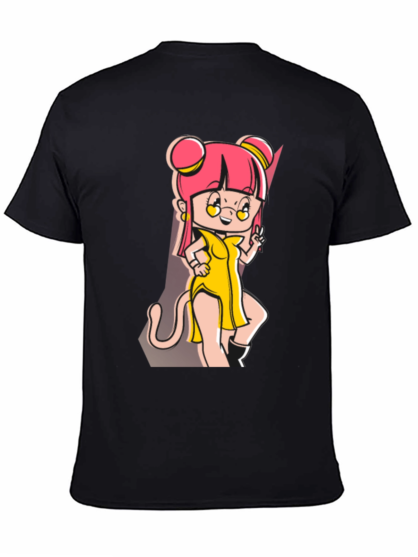 Anime Cartoon Graphic Black T-Shirt