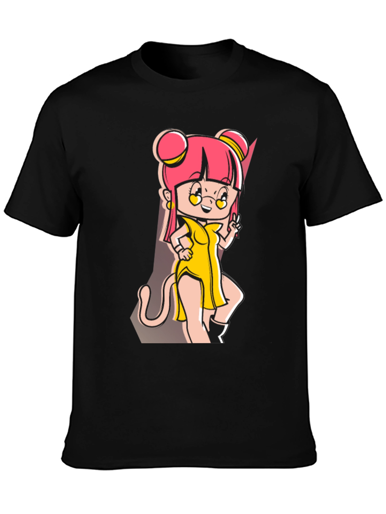 Anime Cartoon Graphic Black T-Shirt