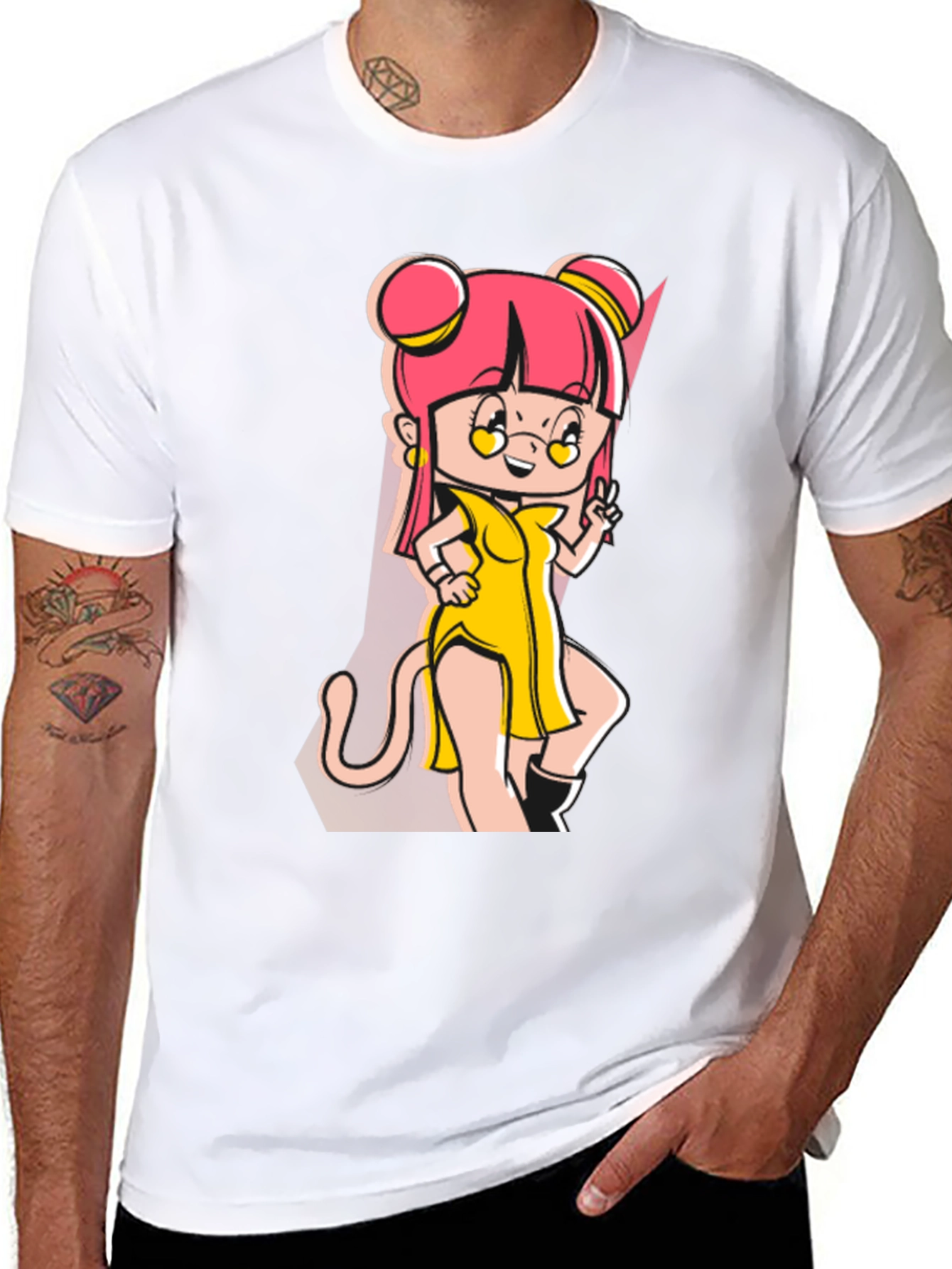 Anime Cartoon Graphic Black T-Shirt