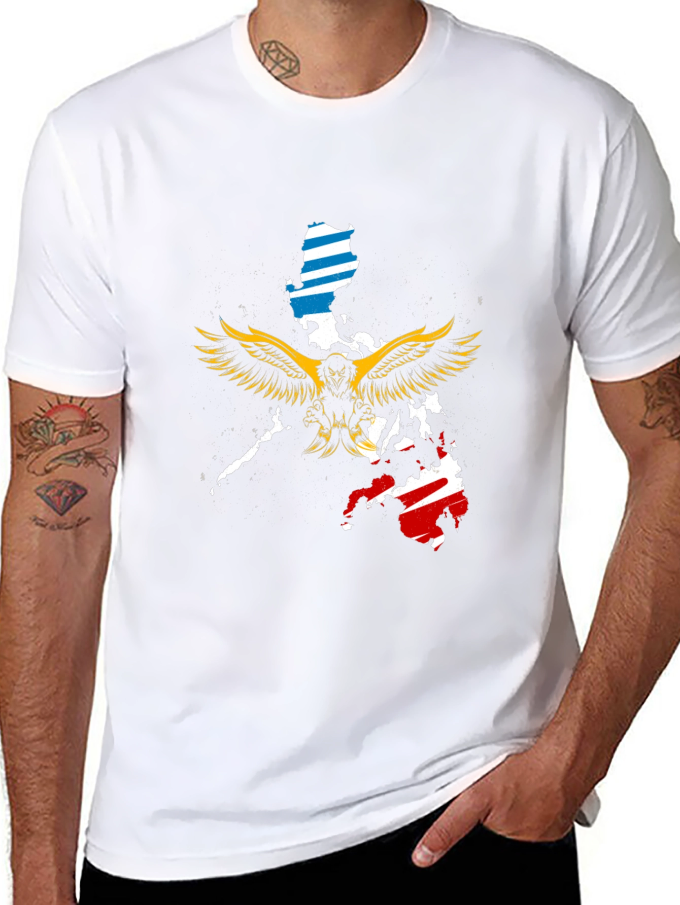 Philippines Eagle Map Black T-Shirt