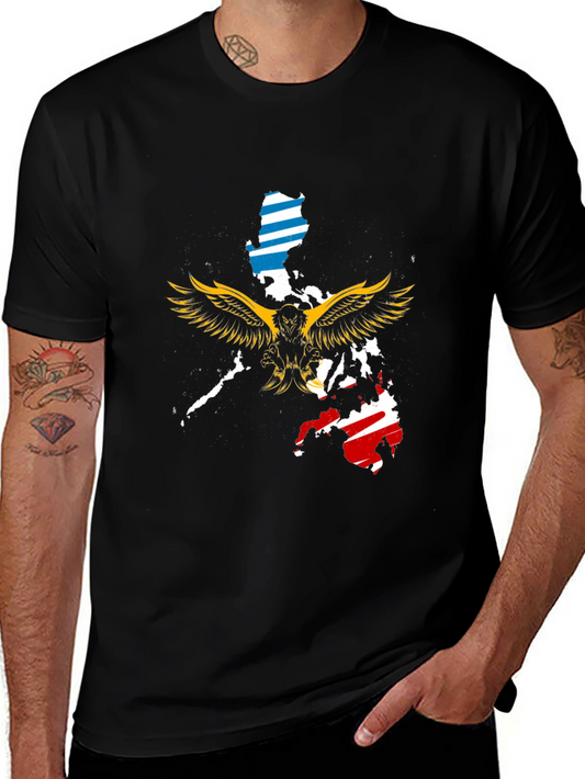 Philippines Eagle Map Black T-Shirt