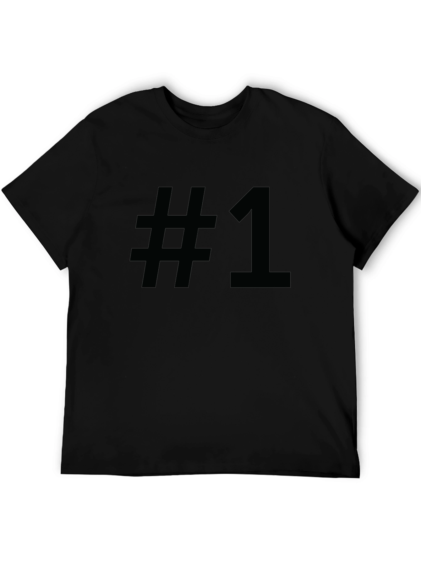Number One Graphic Tee - Black Cotton T-Shirt