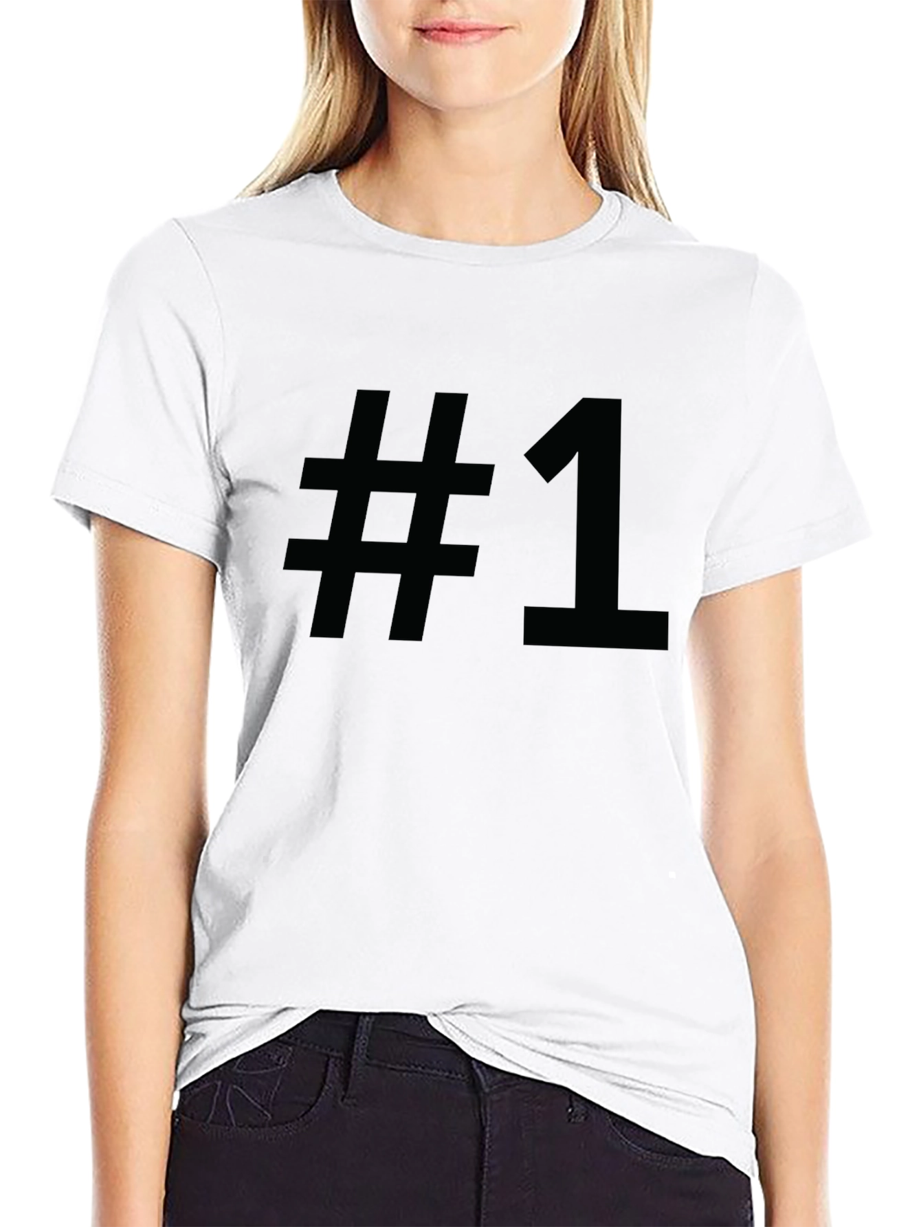 Number One Graphic Tee - Black Cotton T-Shirt