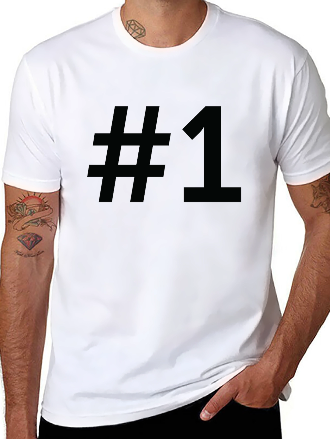 Number One Graphic Tee - Black Cotton T-Shirt