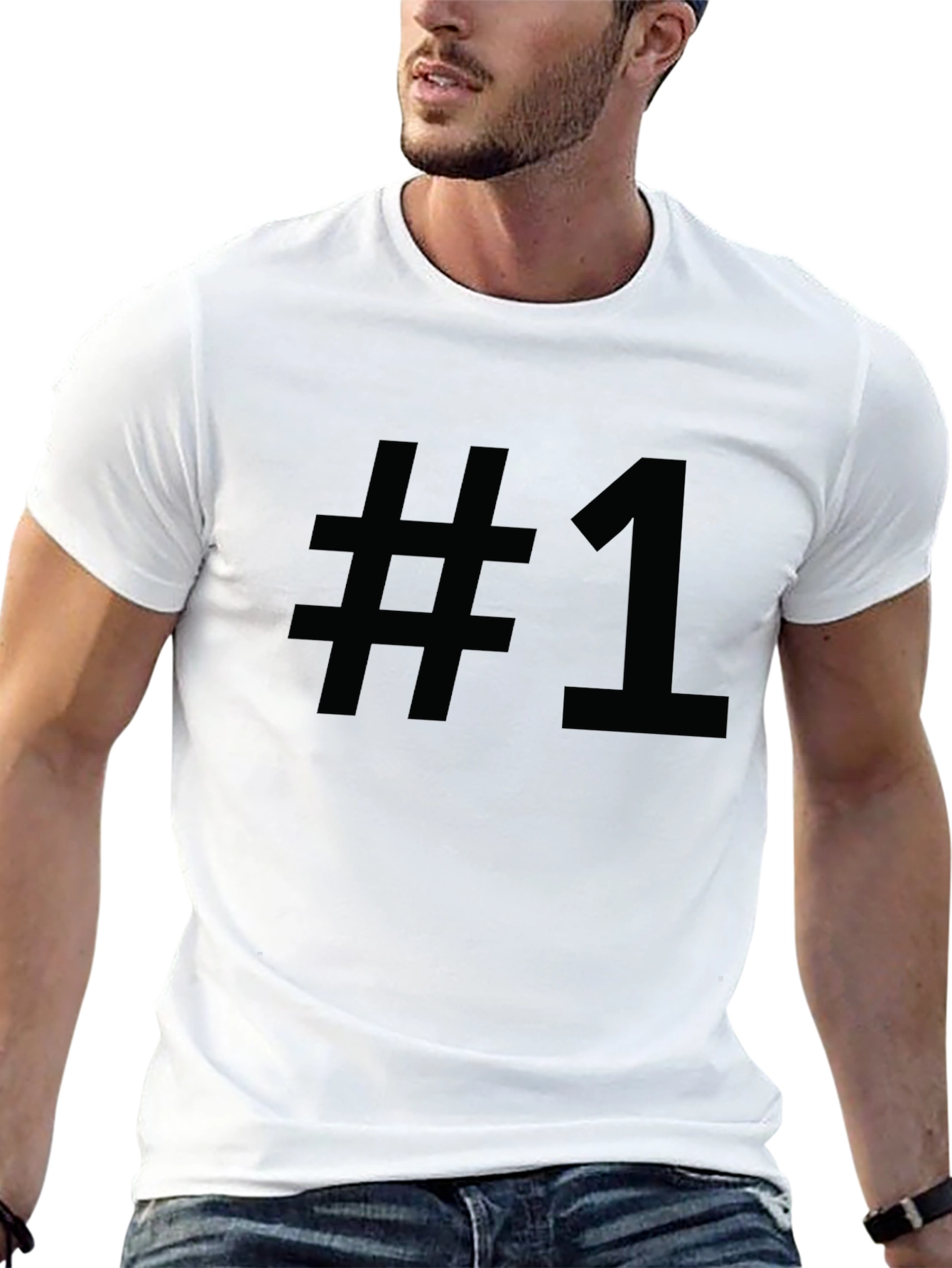 Number One Graphic Tee - Black Cotton T-Shirt