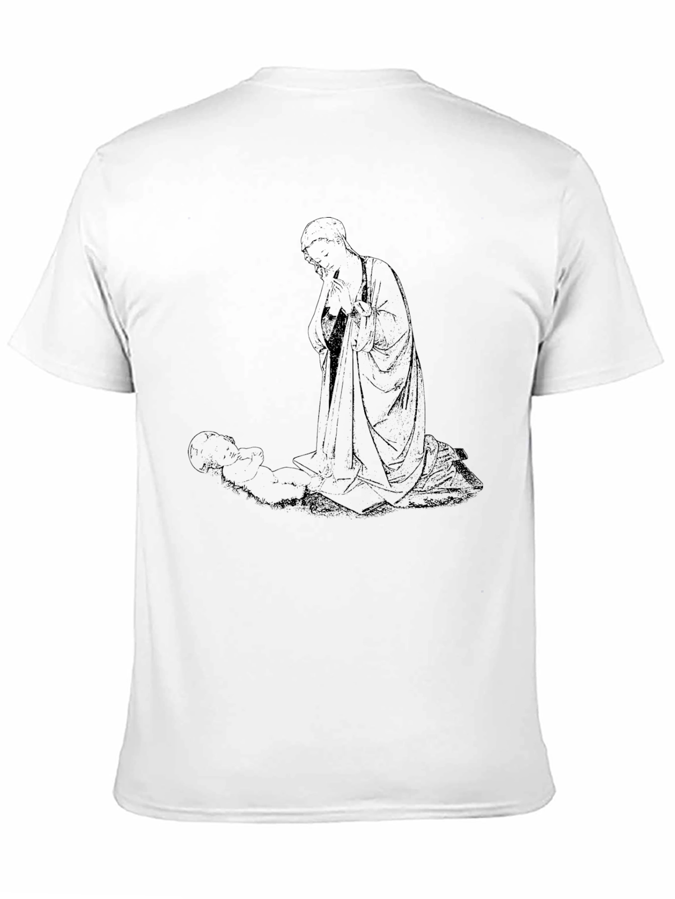 Monk and Child Black T-Shirt - Unique Graphic Tee
