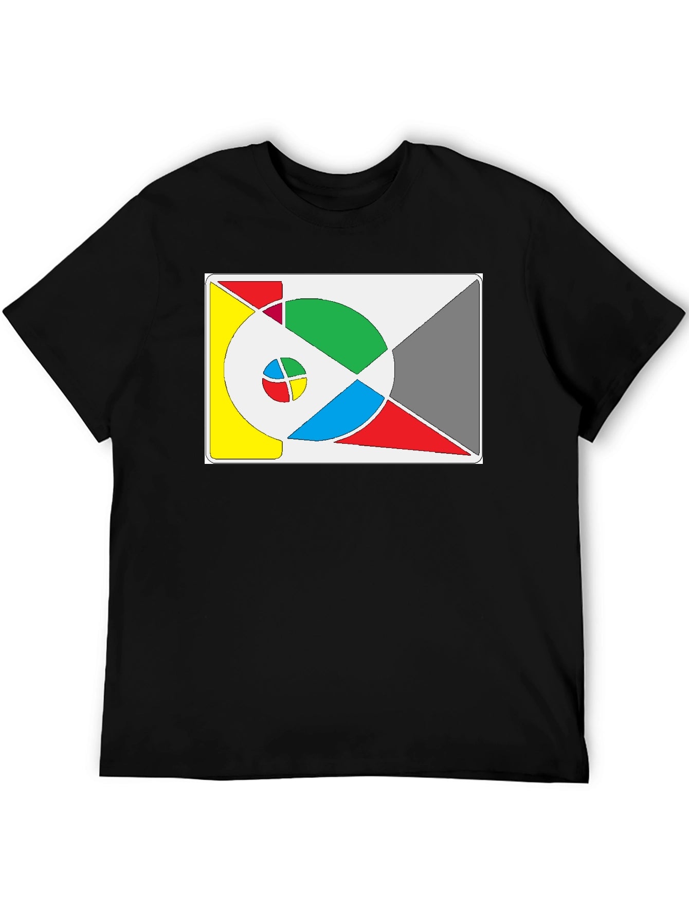 Abstract Geometric Design Black T-Shirt