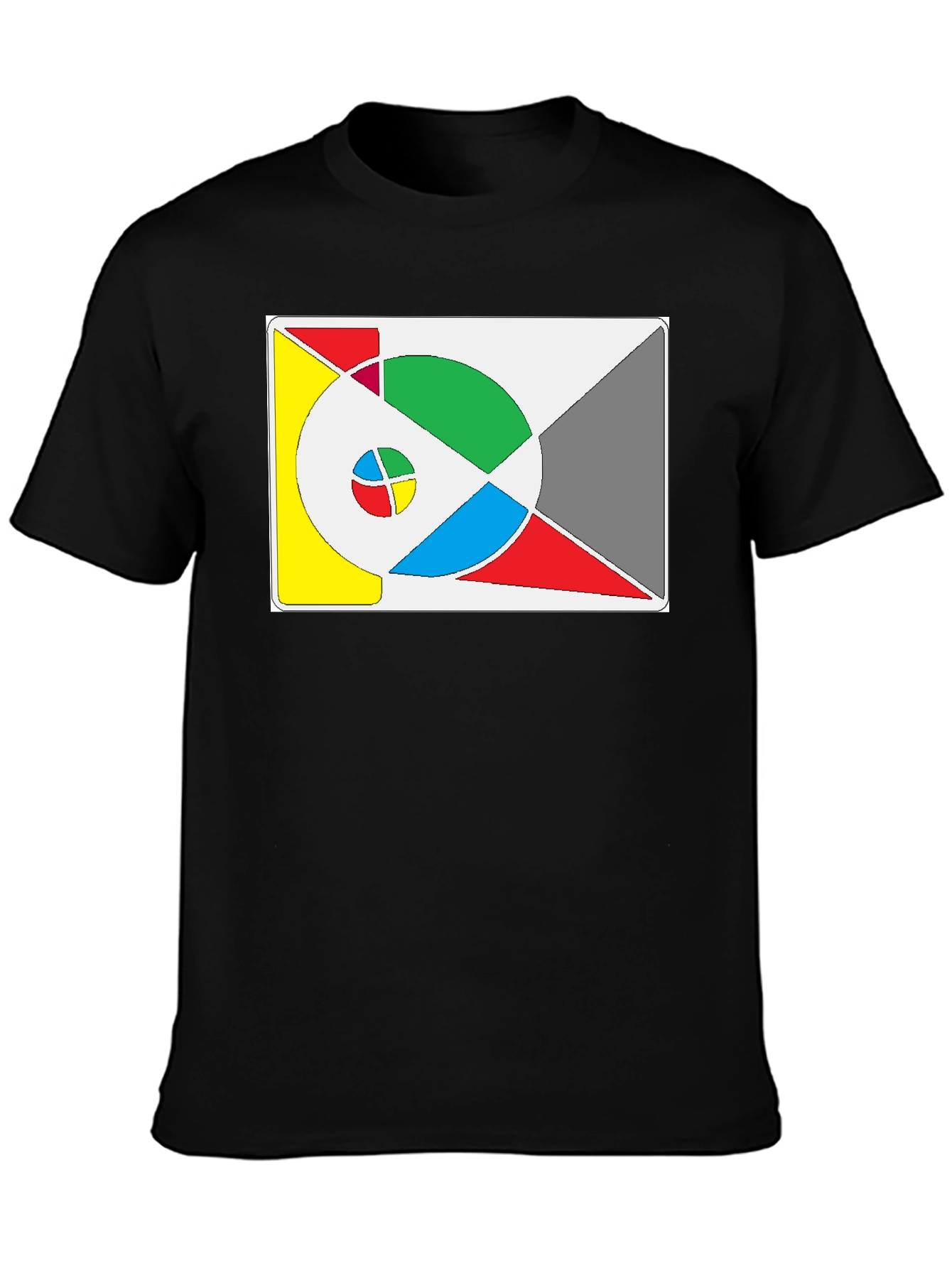 Abstract Geometric Design Black T-Shirt