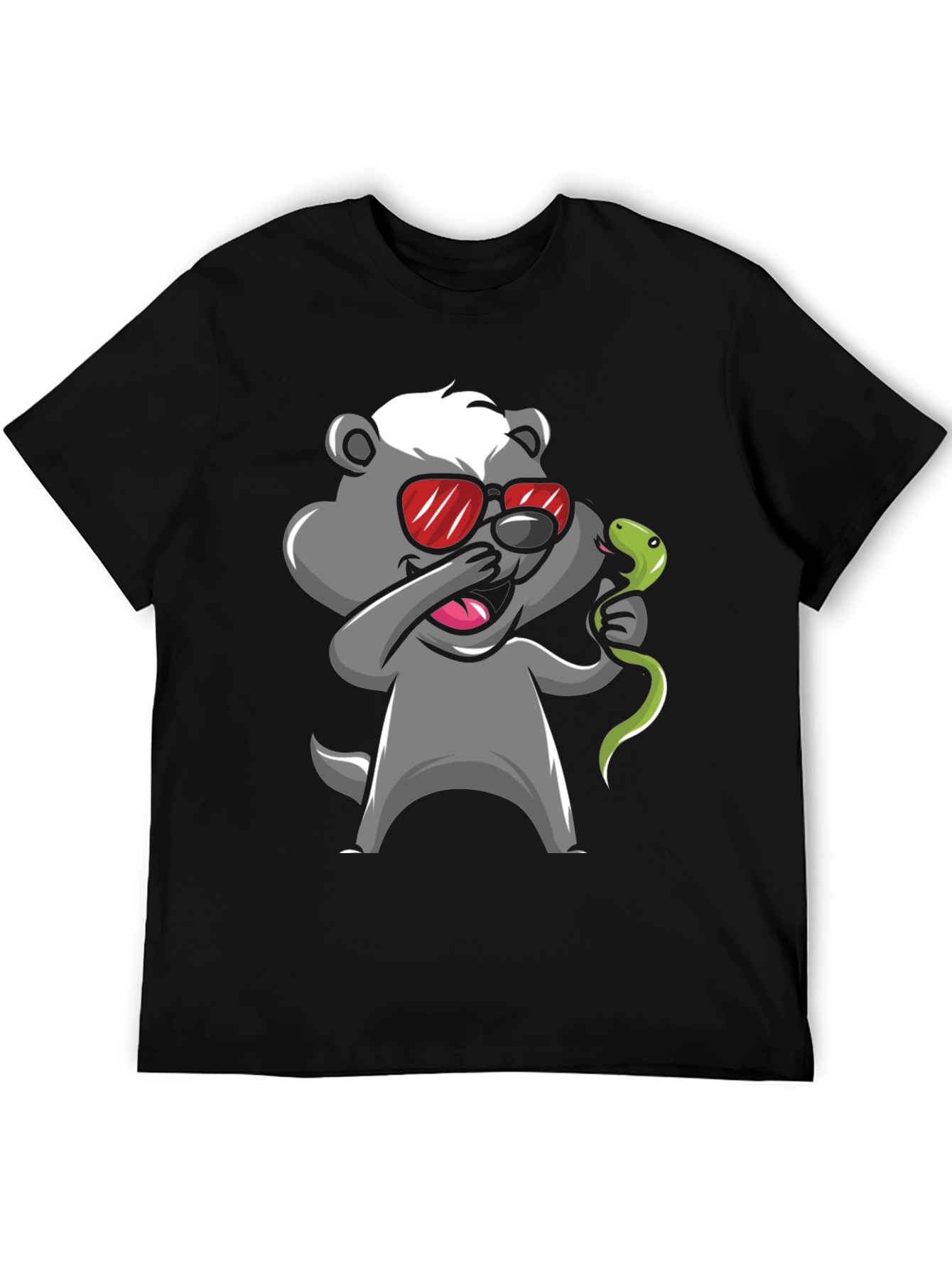 Dabbing Honey Badger with Snake Graphic Tee