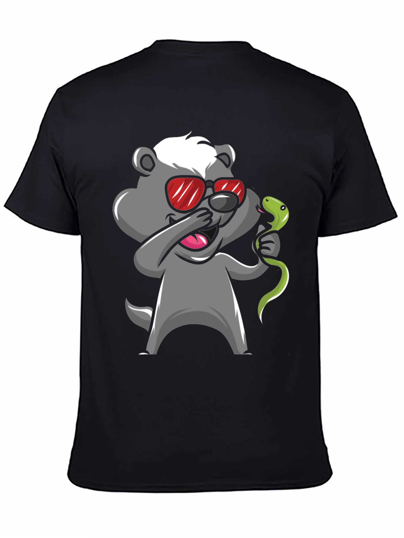 Dabbing Honey Badger with Snake Graphic Tee