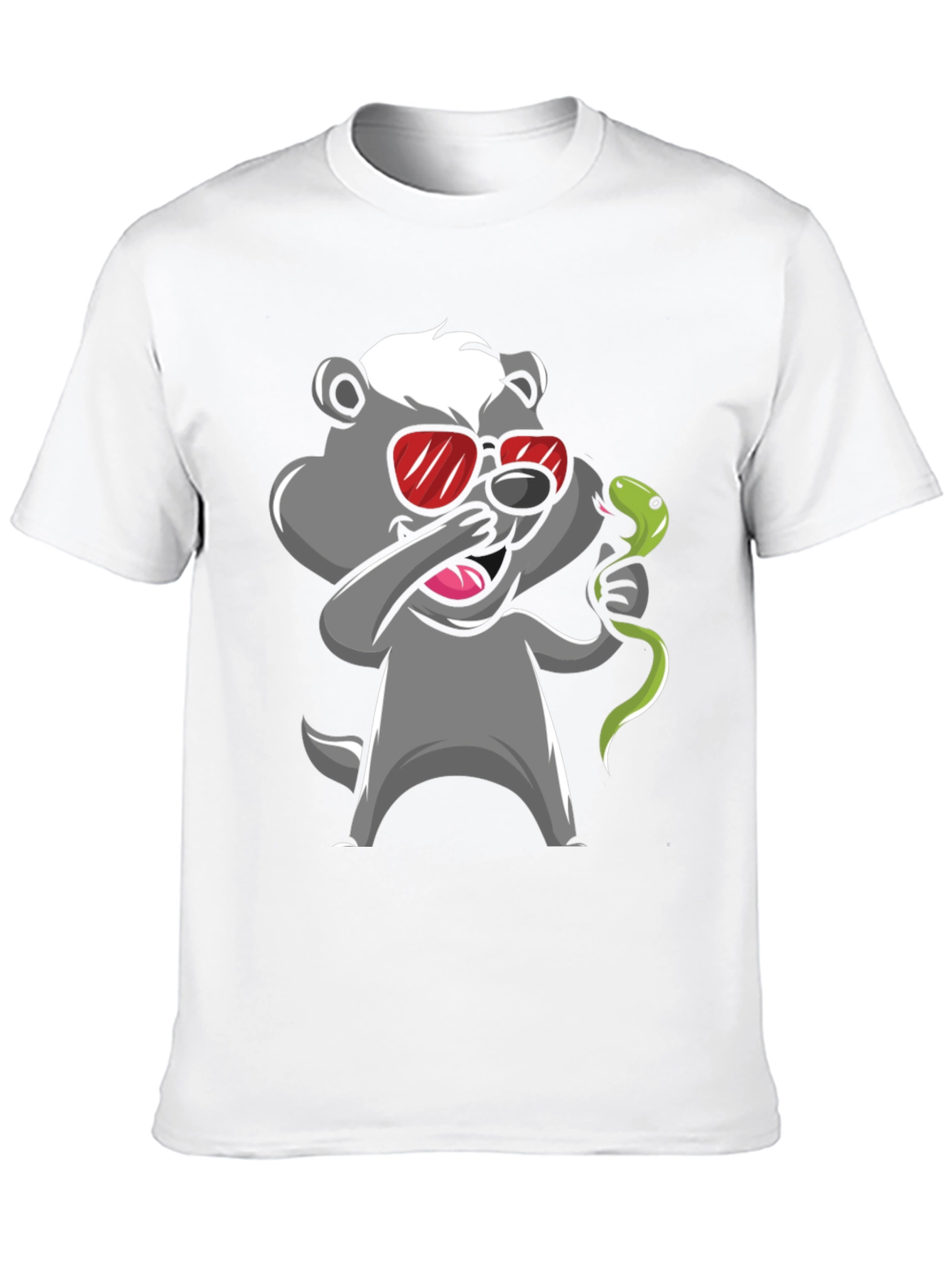 Dabbing Honey Badger with Snake Graphic Tee