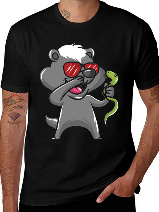 Dabbing Honey Badger with Snake Graphic Tee