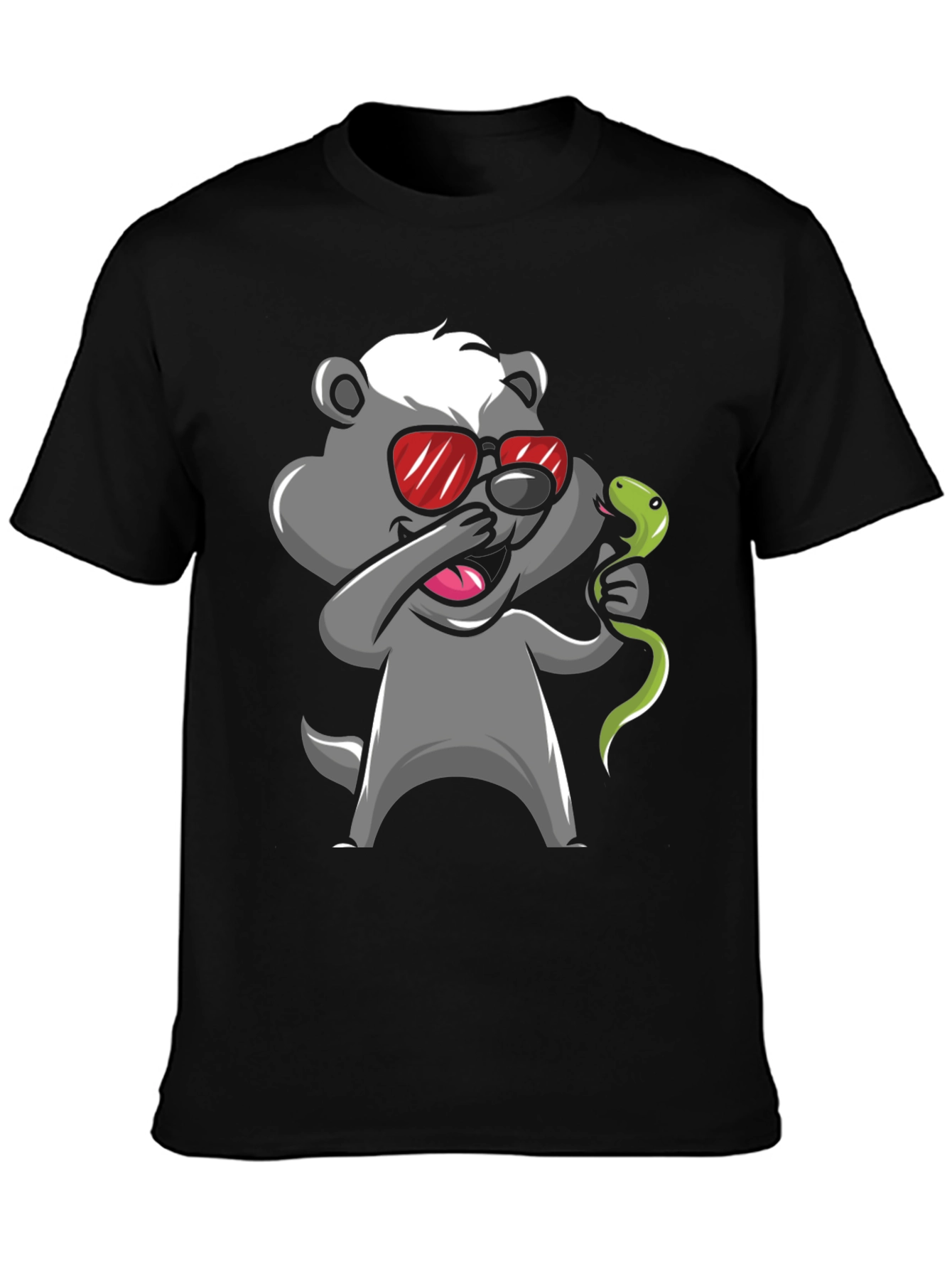 Dabbing Honey Badger with Snake Graphic Tee