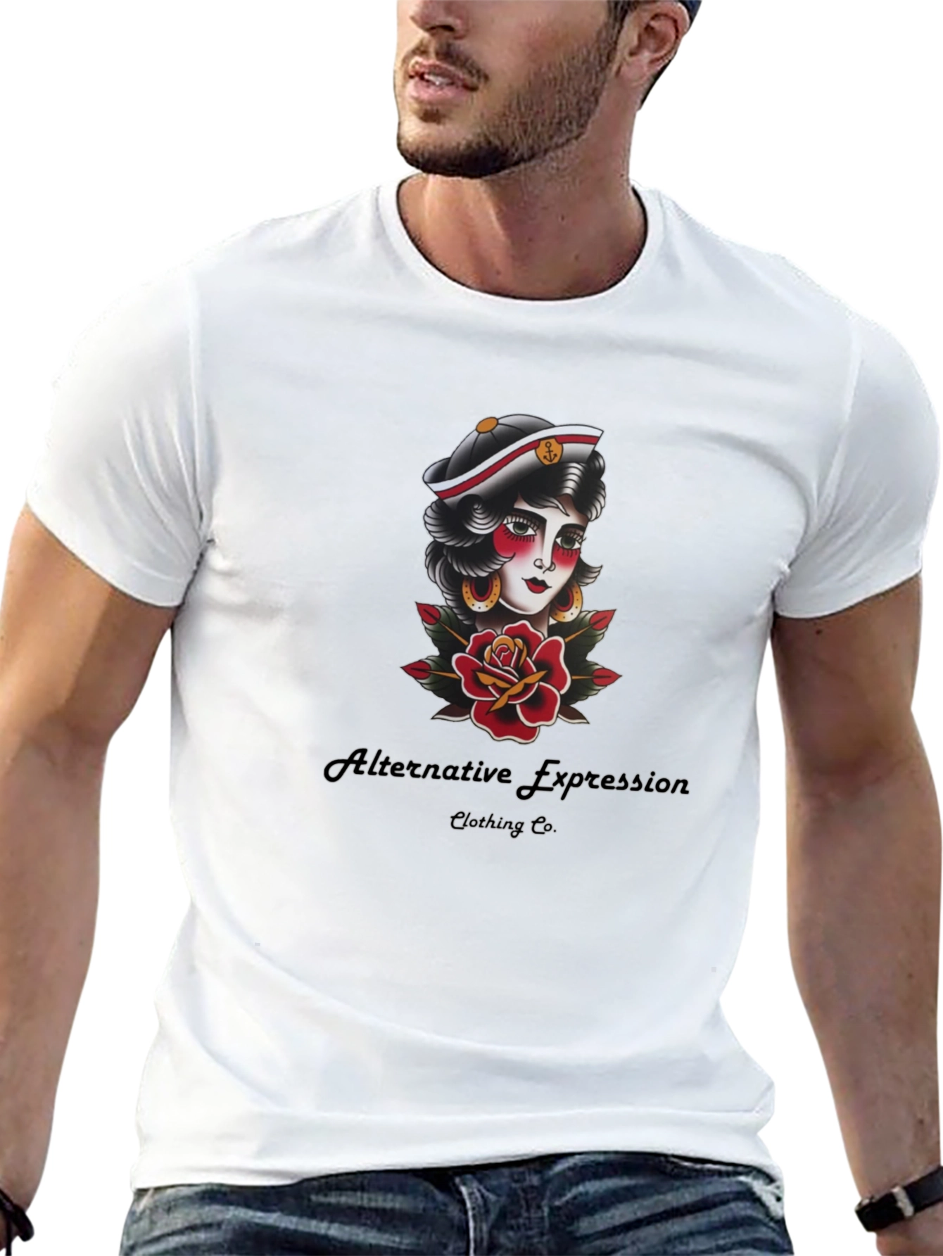 Sailor Tattoo Graphic Black Tee