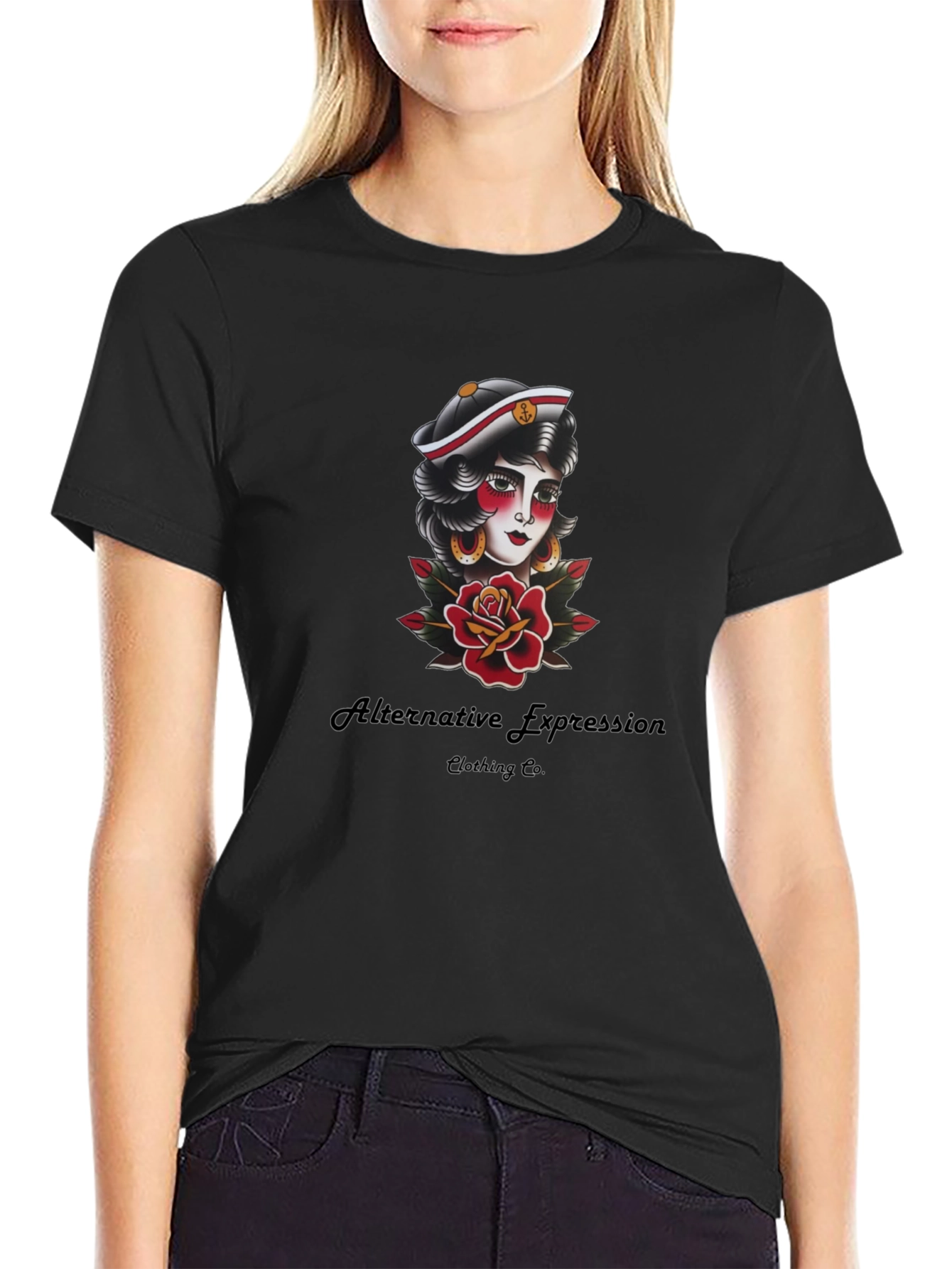 Sailor Tattoo Graphic Black Tee