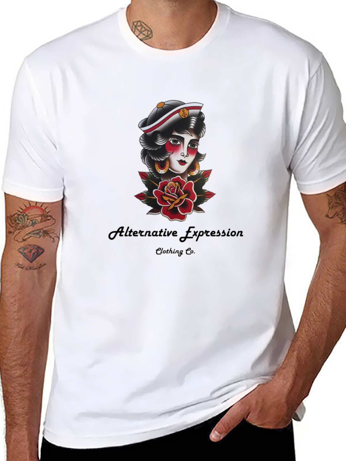 Sailor Tattoo Graphic Black Tee