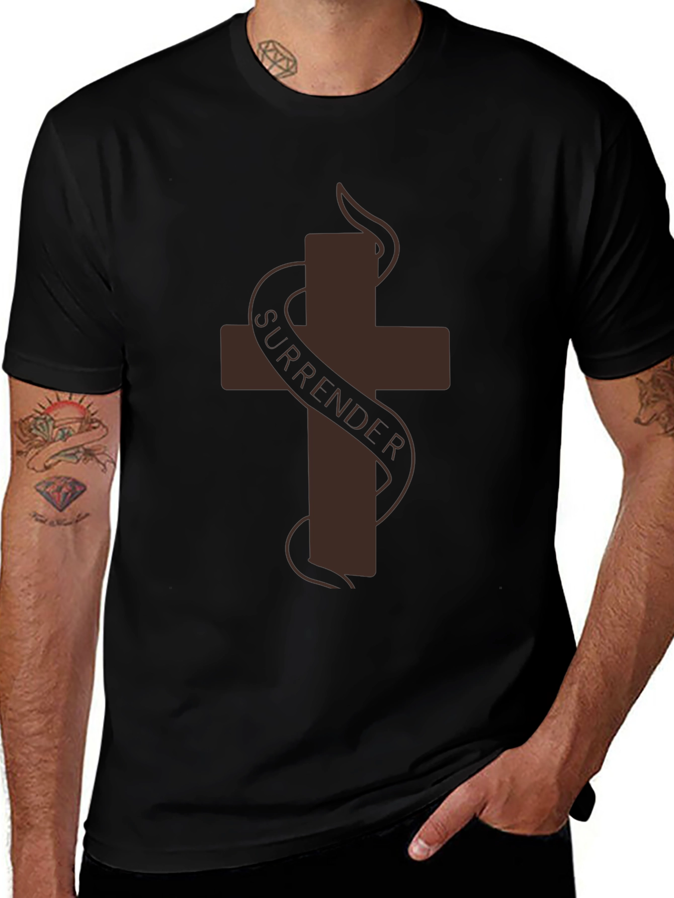 Surrender Cross Graphic T-Shirt - Soft Cotton Tee