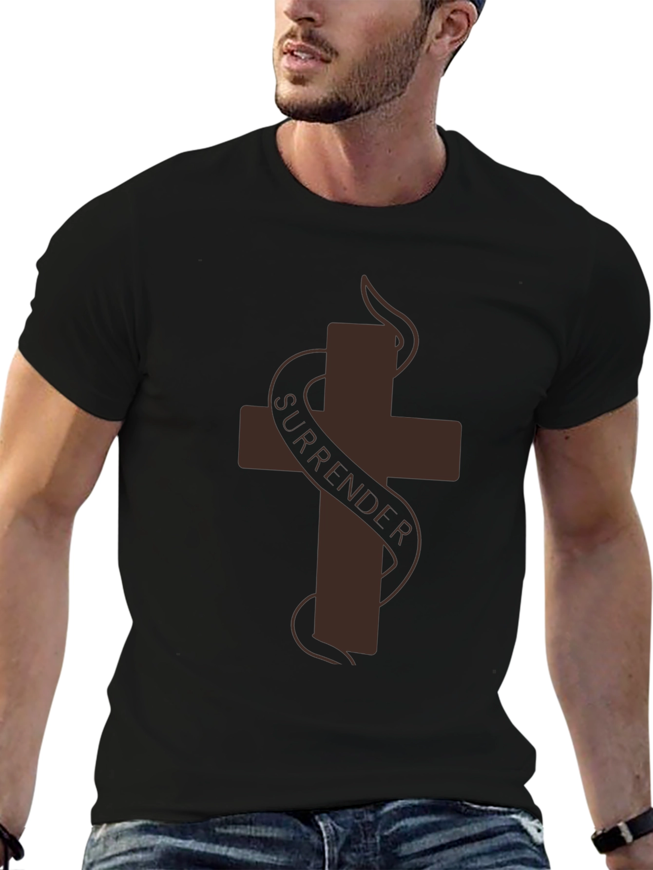 Surrender Cross Graphic T-Shirt - Soft Cotton Tee