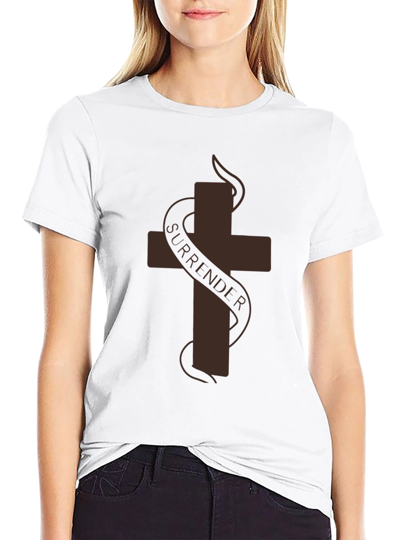 Surrender Cross Graphic T-Shirt - Soft Cotton Tee