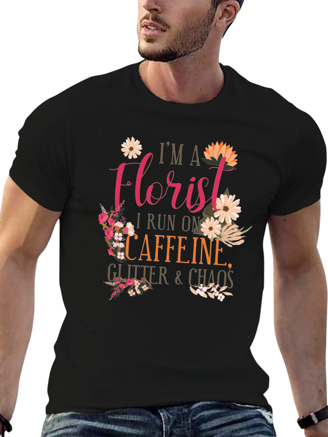 Florist Caffeine Glitter Chaos T-Shirt