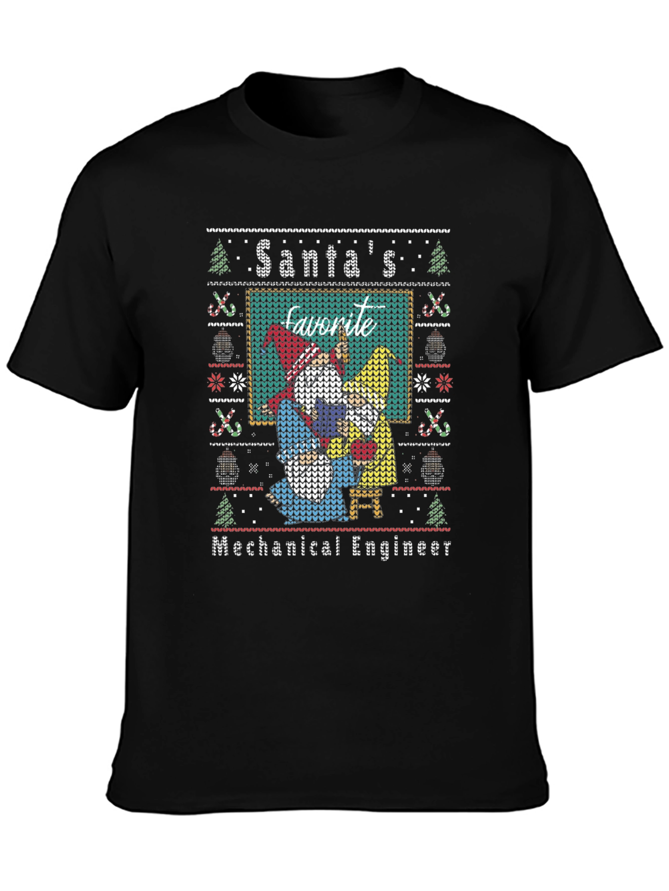 Santas Favorite Mechanical Engineer Ugly Christmas Sweater T-Shirt