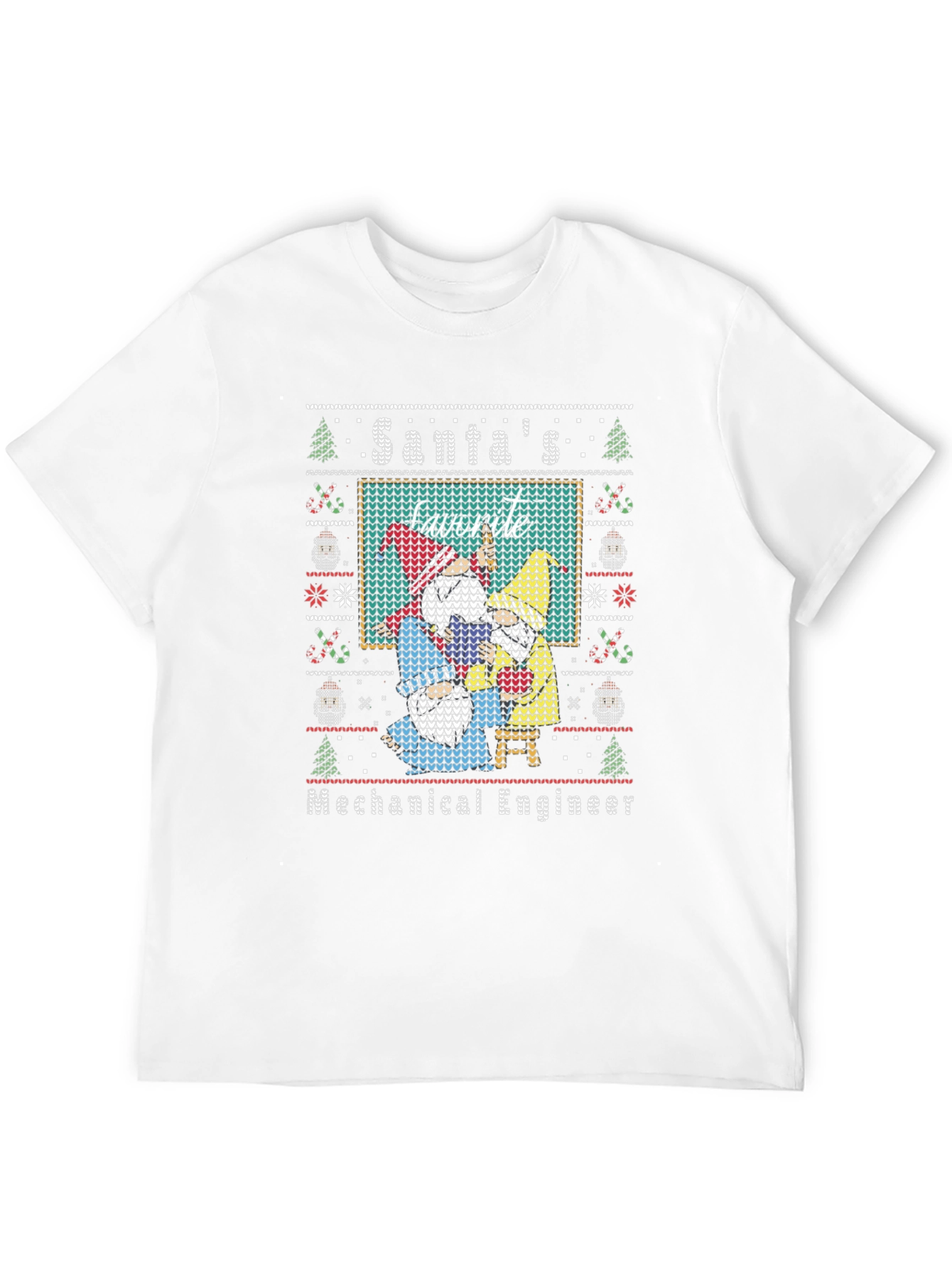 Santas Favorite Mechanical Engineer Ugly Christmas Sweater T-Shirt
