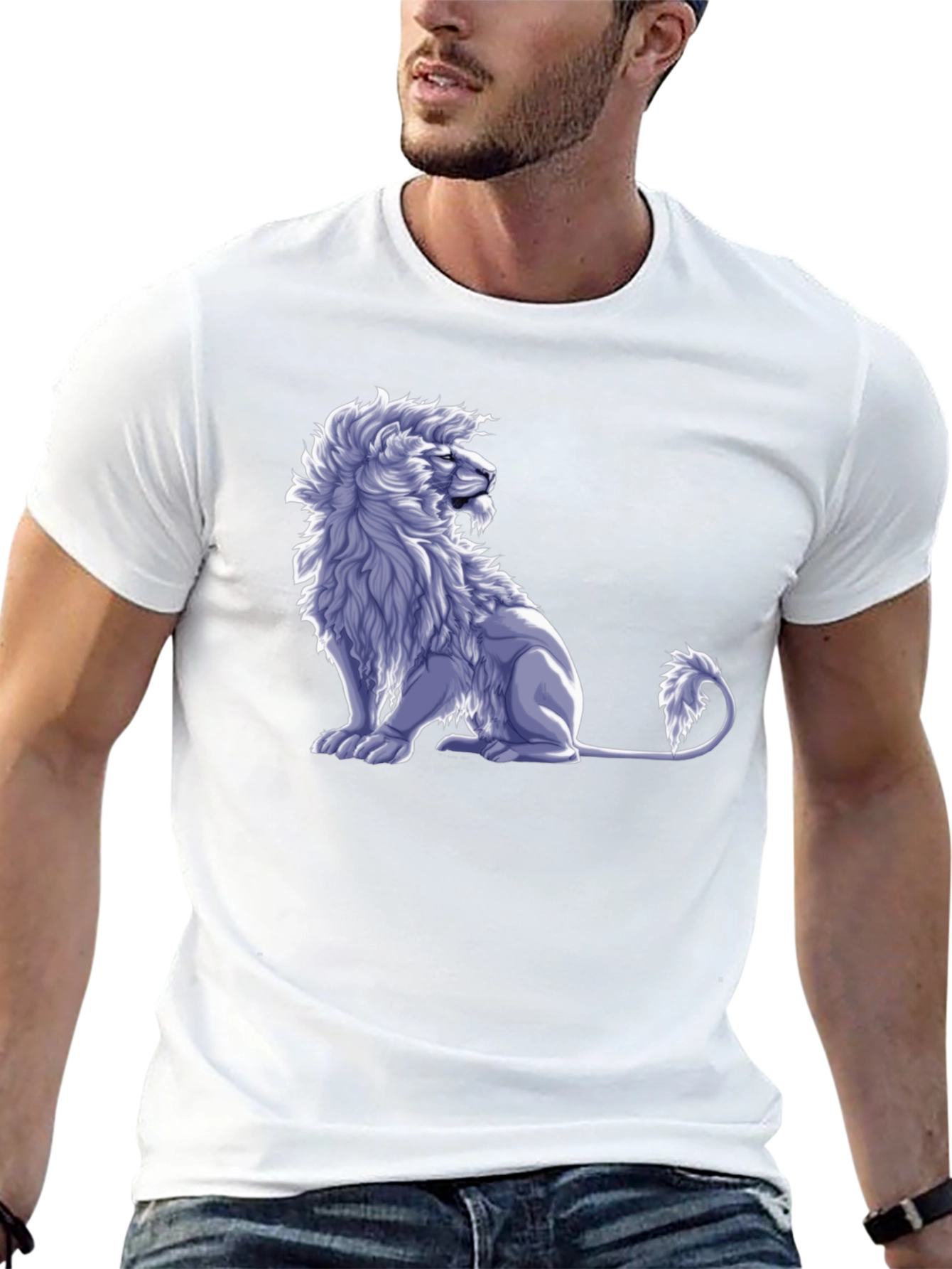 Lion Graphic Tee - Black Cotton Blend