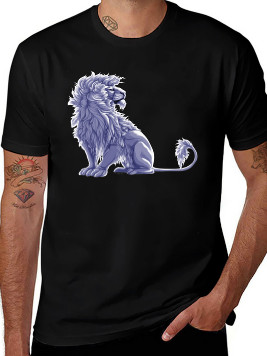 Lion Graphic Tee - Black Cotton Blend