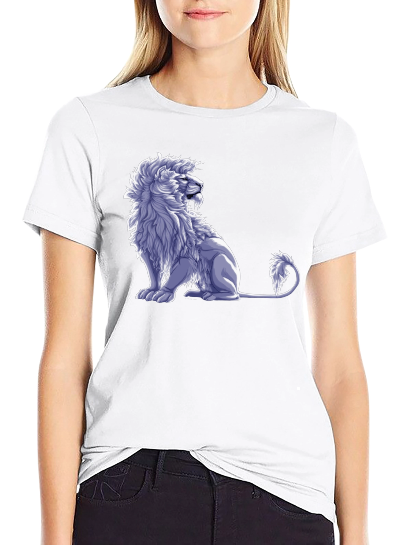 Lion Graphic Tee - Black Cotton Blend