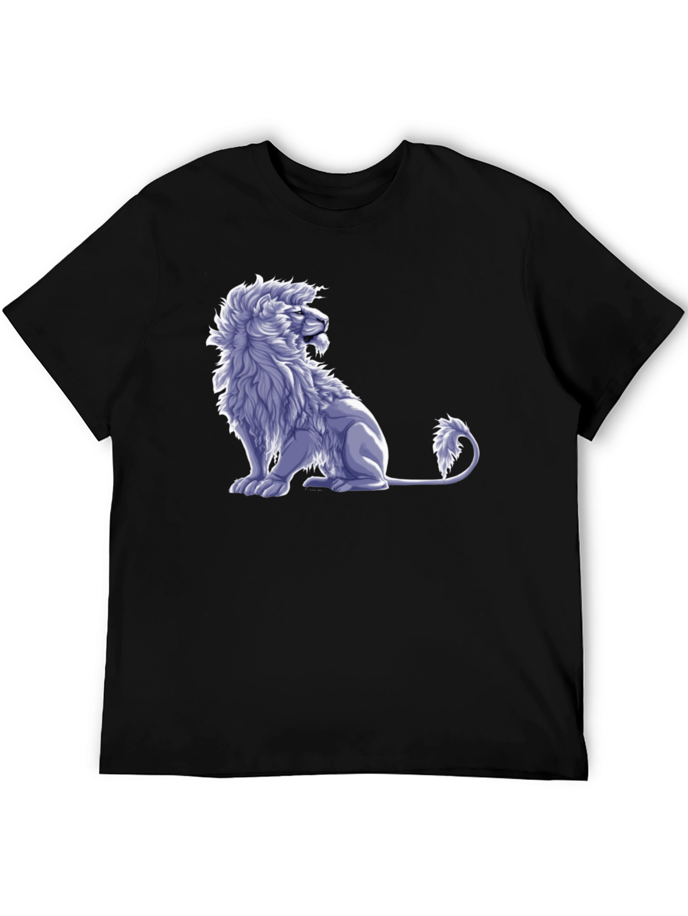 Lion Graphic Tee - Black Cotton Blend