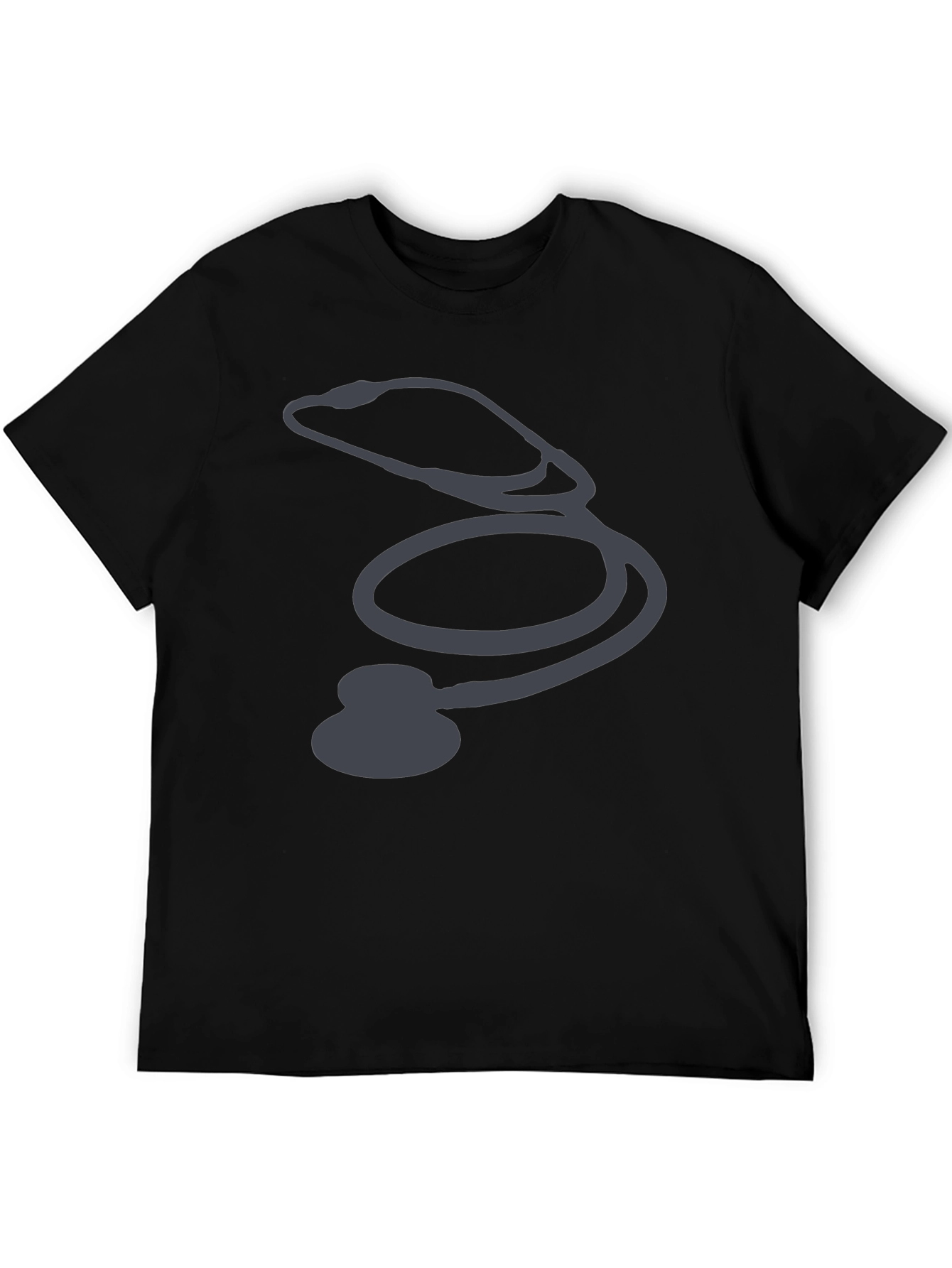 Stethoscope Graphic Black T-Shirt - Medical Profession Pride