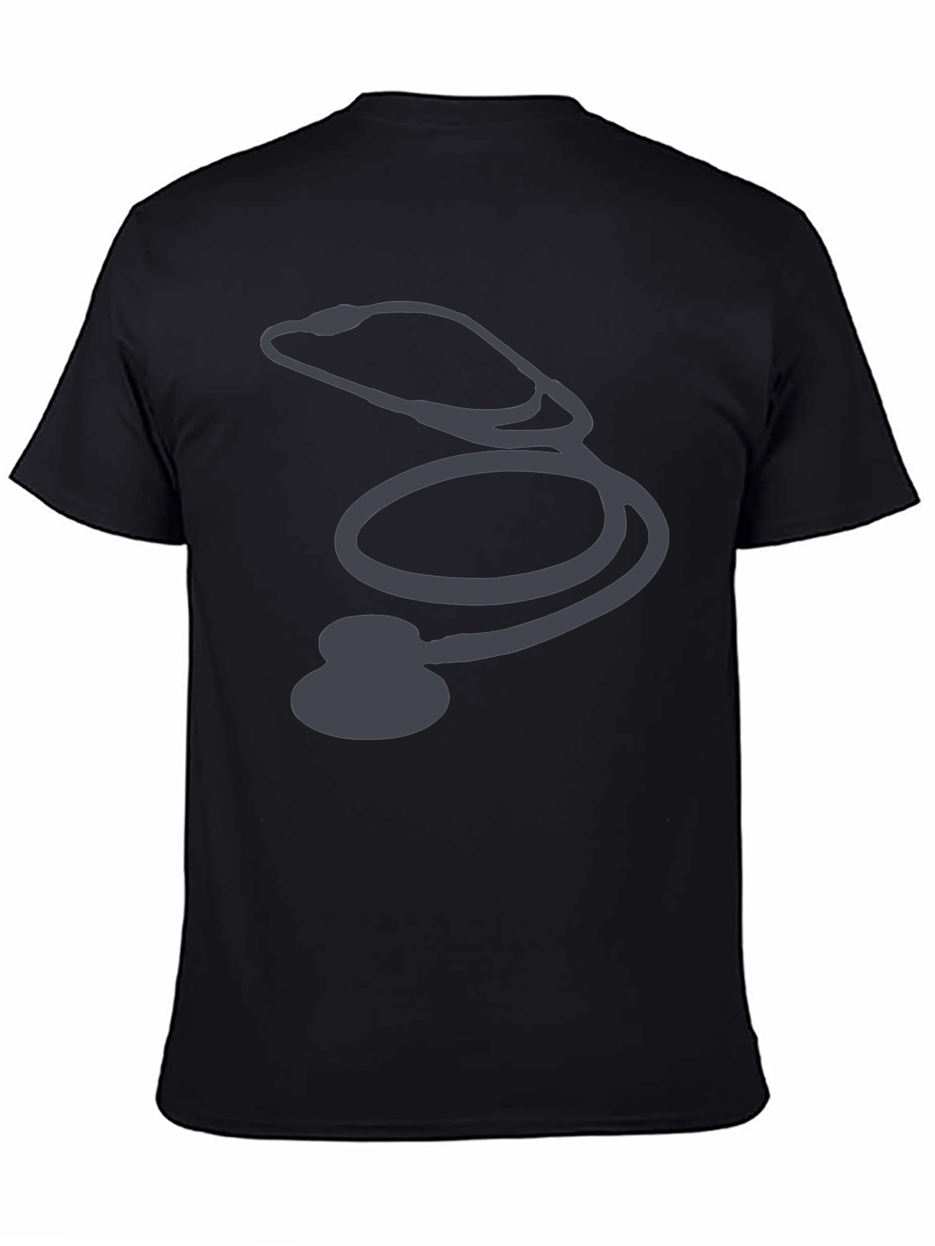 Stethoscope Graphic Black T-Shirt - Medical Profession Pride