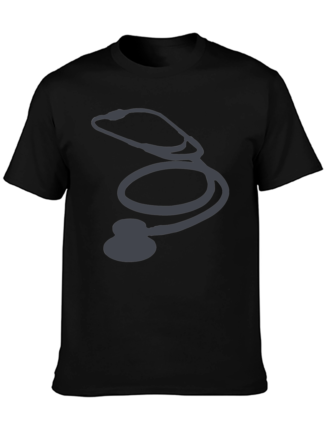 Stethoscope Graphic Black T-Shirt - Medical Profession Pride