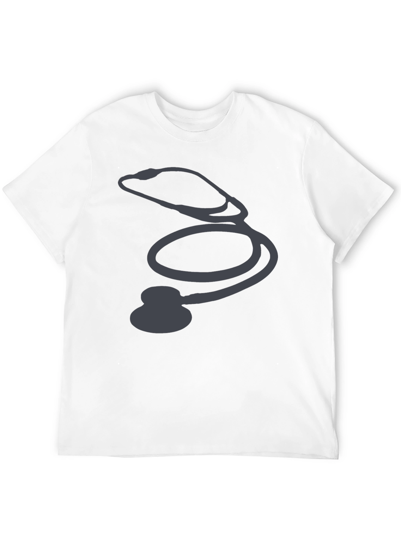 Stethoscope Graphic Black T-Shirt - Medical Profession Pride