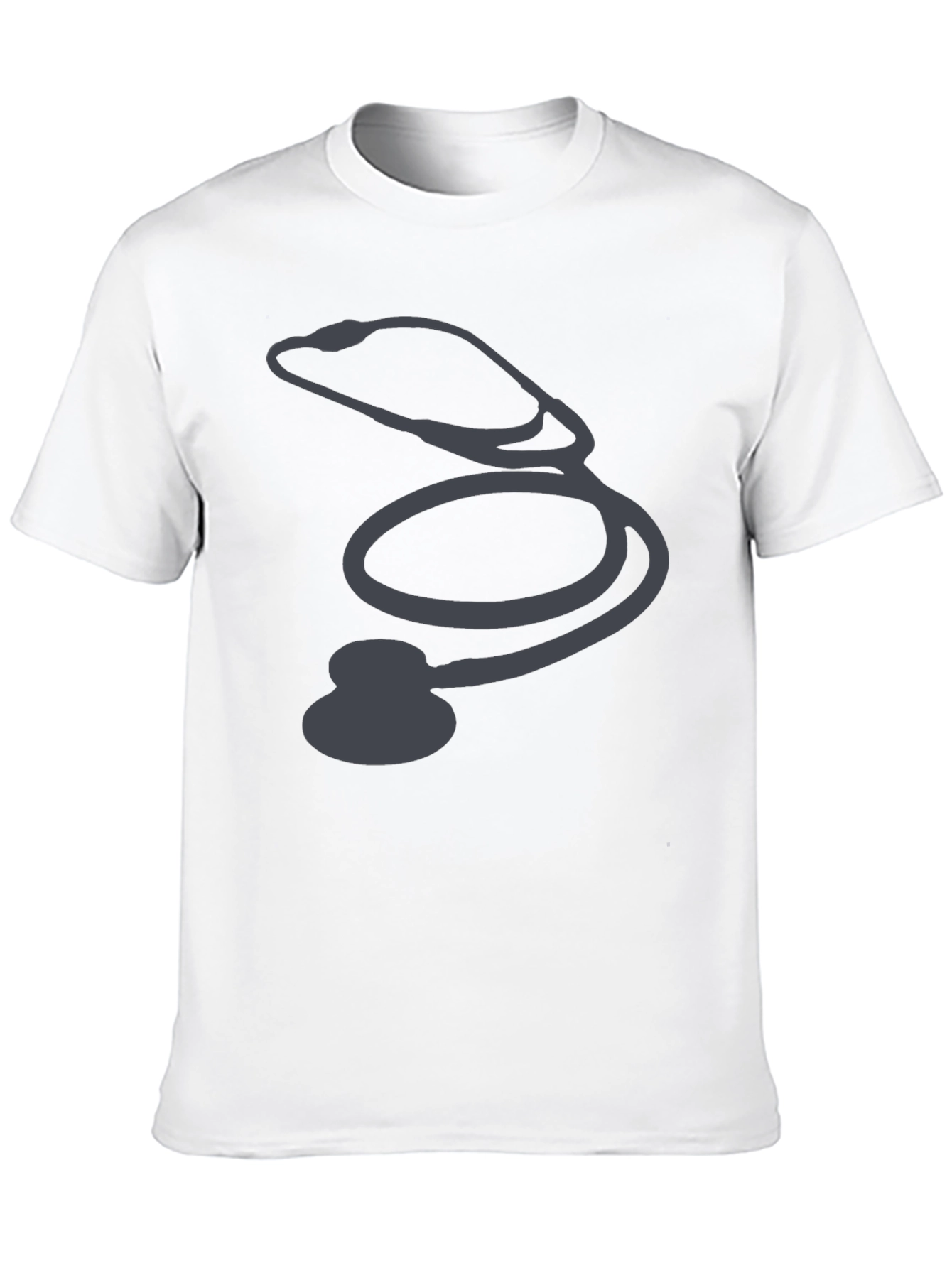 Stethoscope Graphic Black T-Shirt - Medical Profession Pride