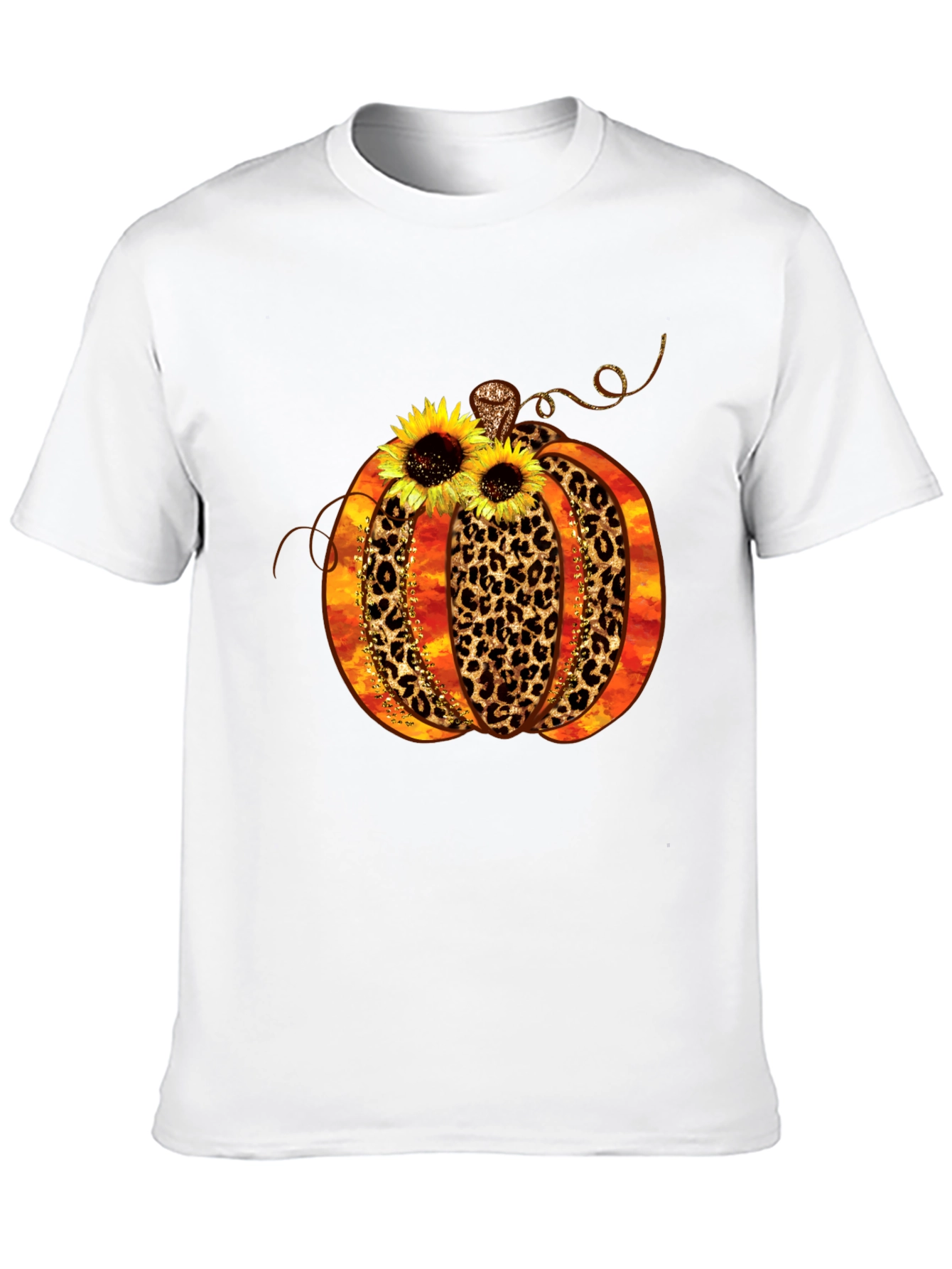 Leopard Print Pumpkin T-Shirt Fall Apparel