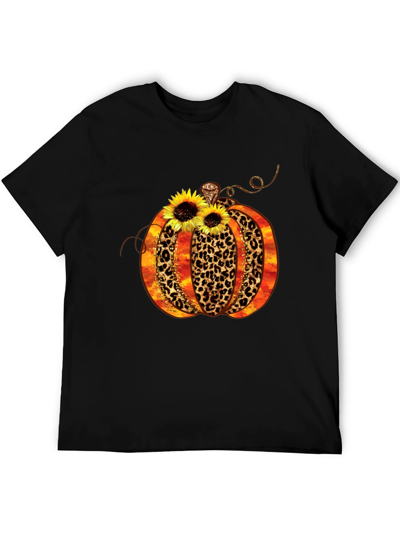 Leopard Print Pumpkin T-Shirt Fall Apparel