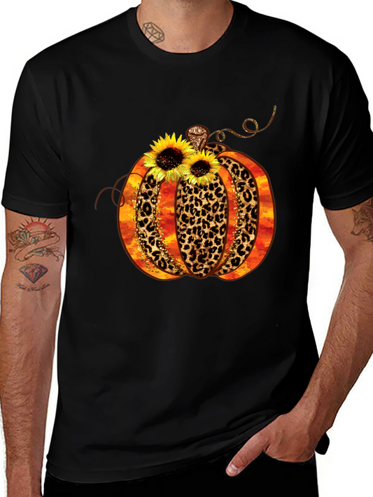 Leopard Print Pumpkin T-Shirt Fall Apparel