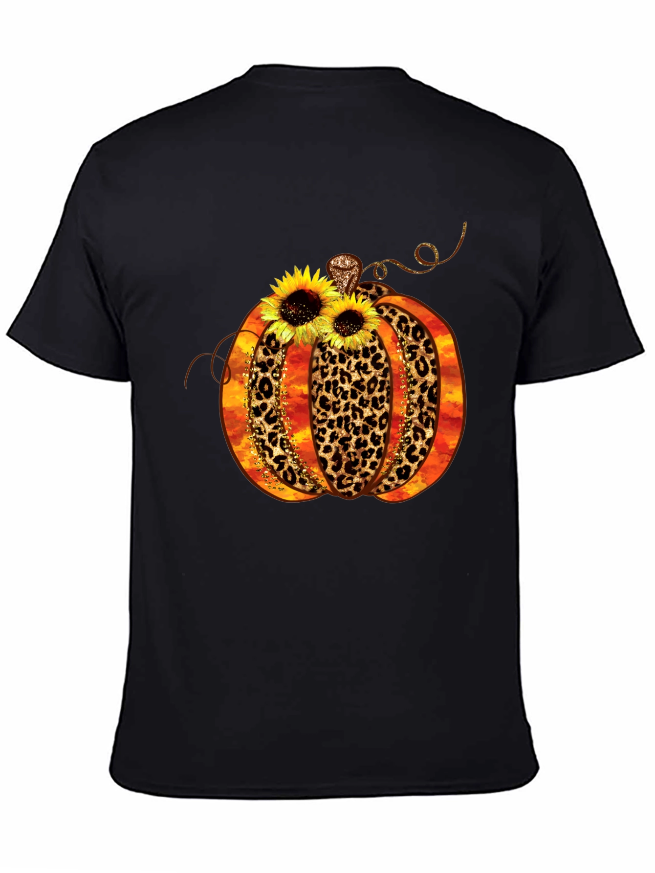 Leopard Print Pumpkin T-Shirt Fall Apparel