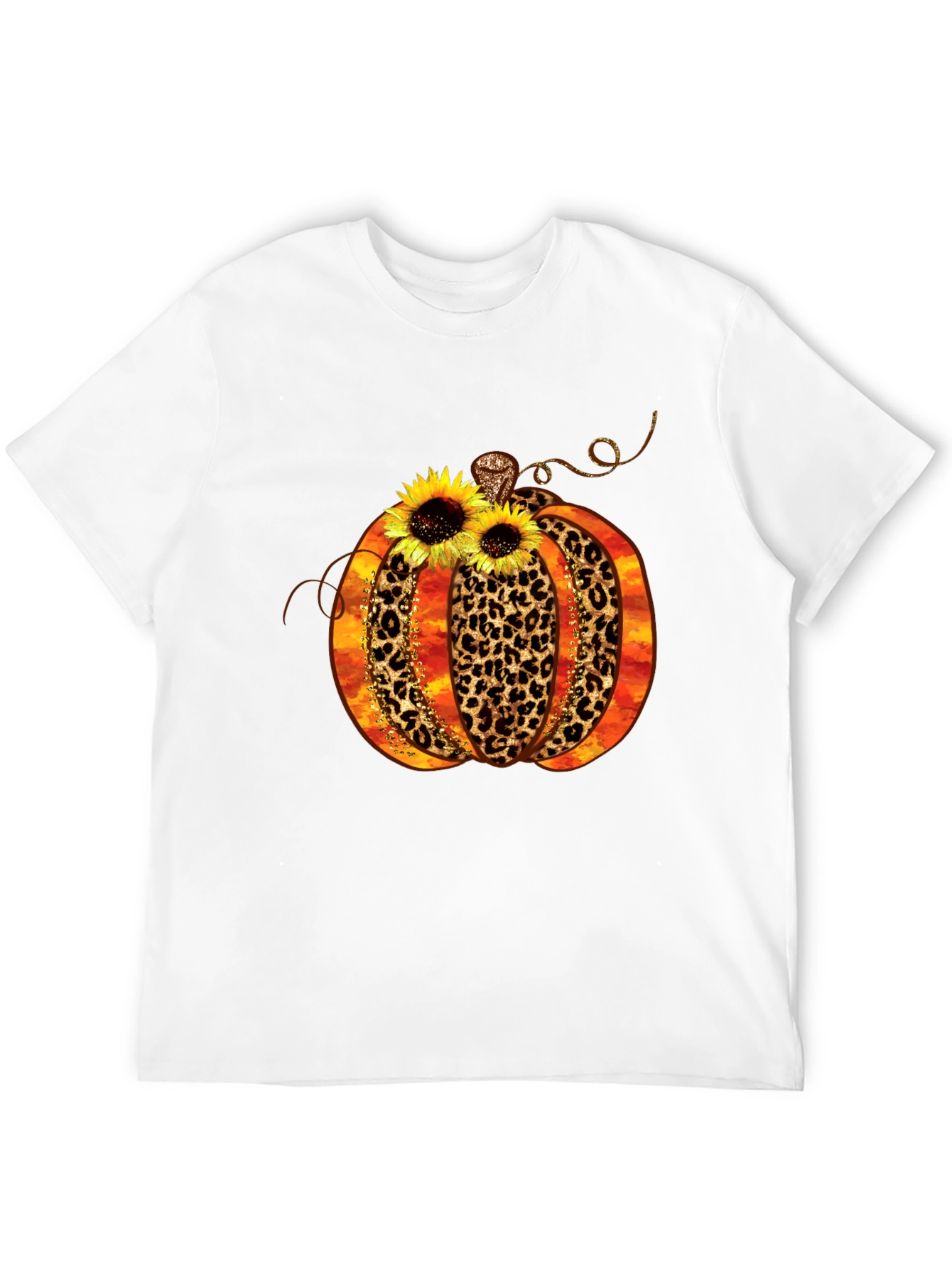 Leopard Print Pumpkin T-Shirt Fall Apparel