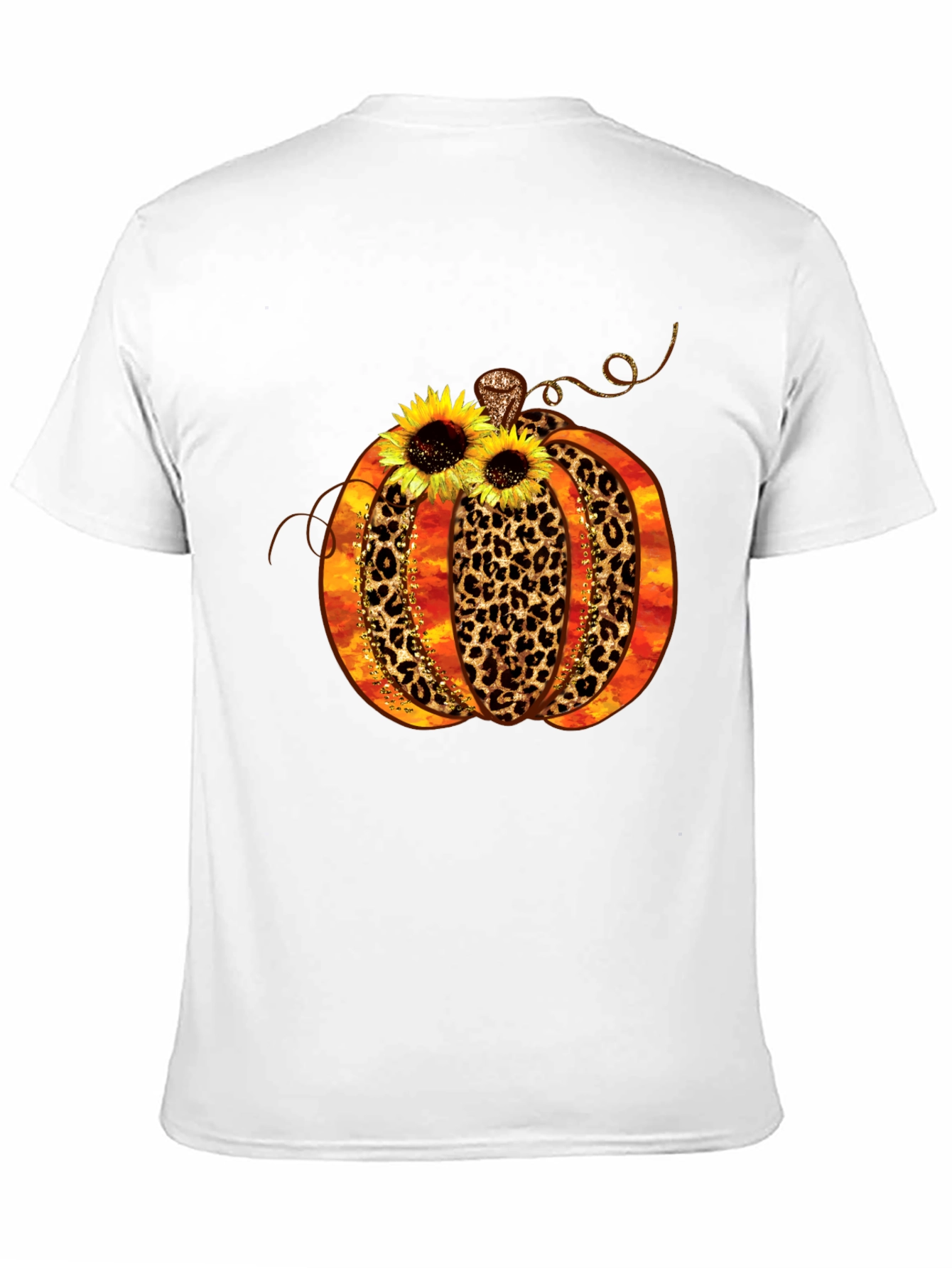 Leopard Print Pumpkin T-Shirt Fall Apparel