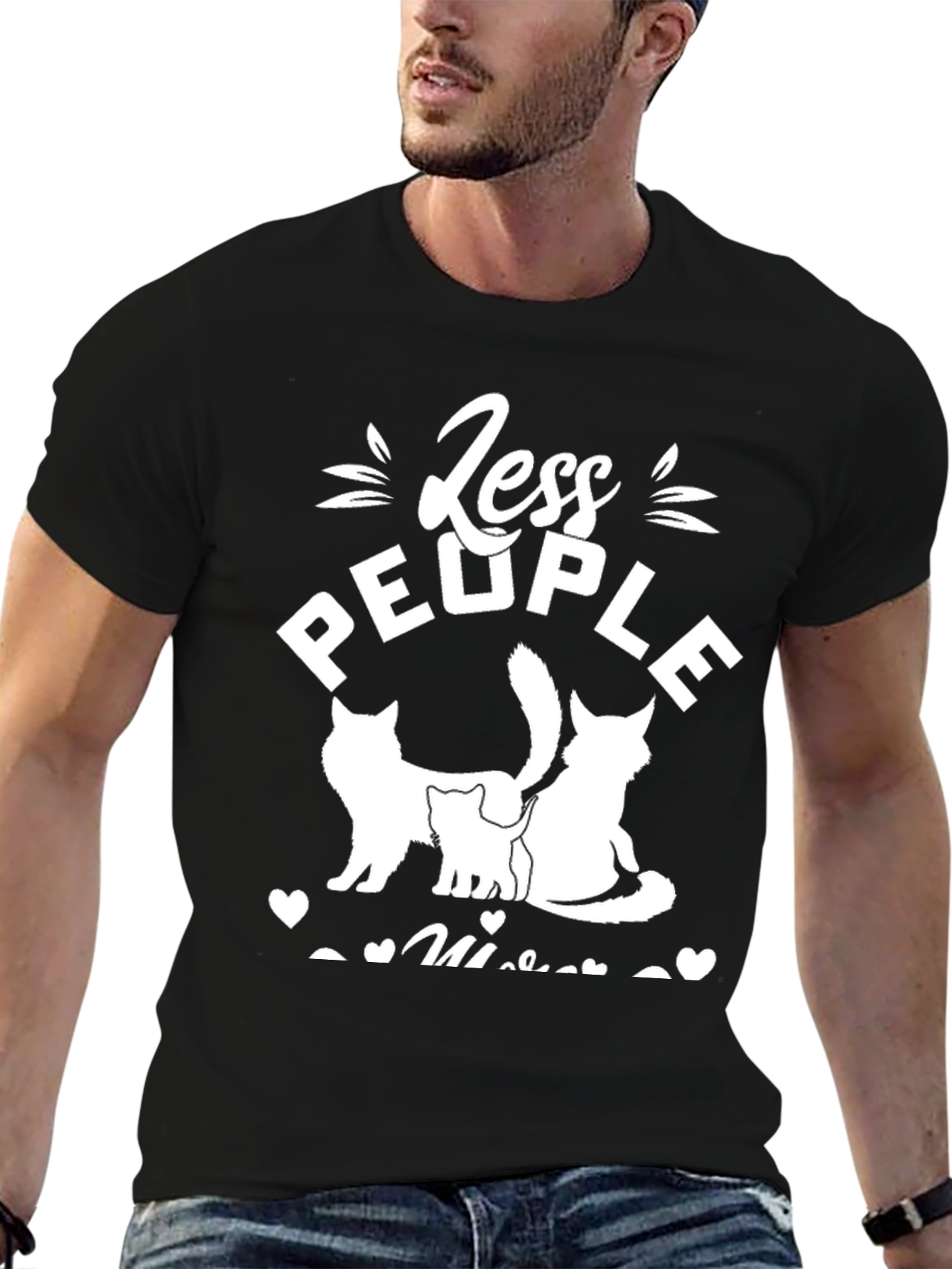 Less People More Cats Graphic Tee