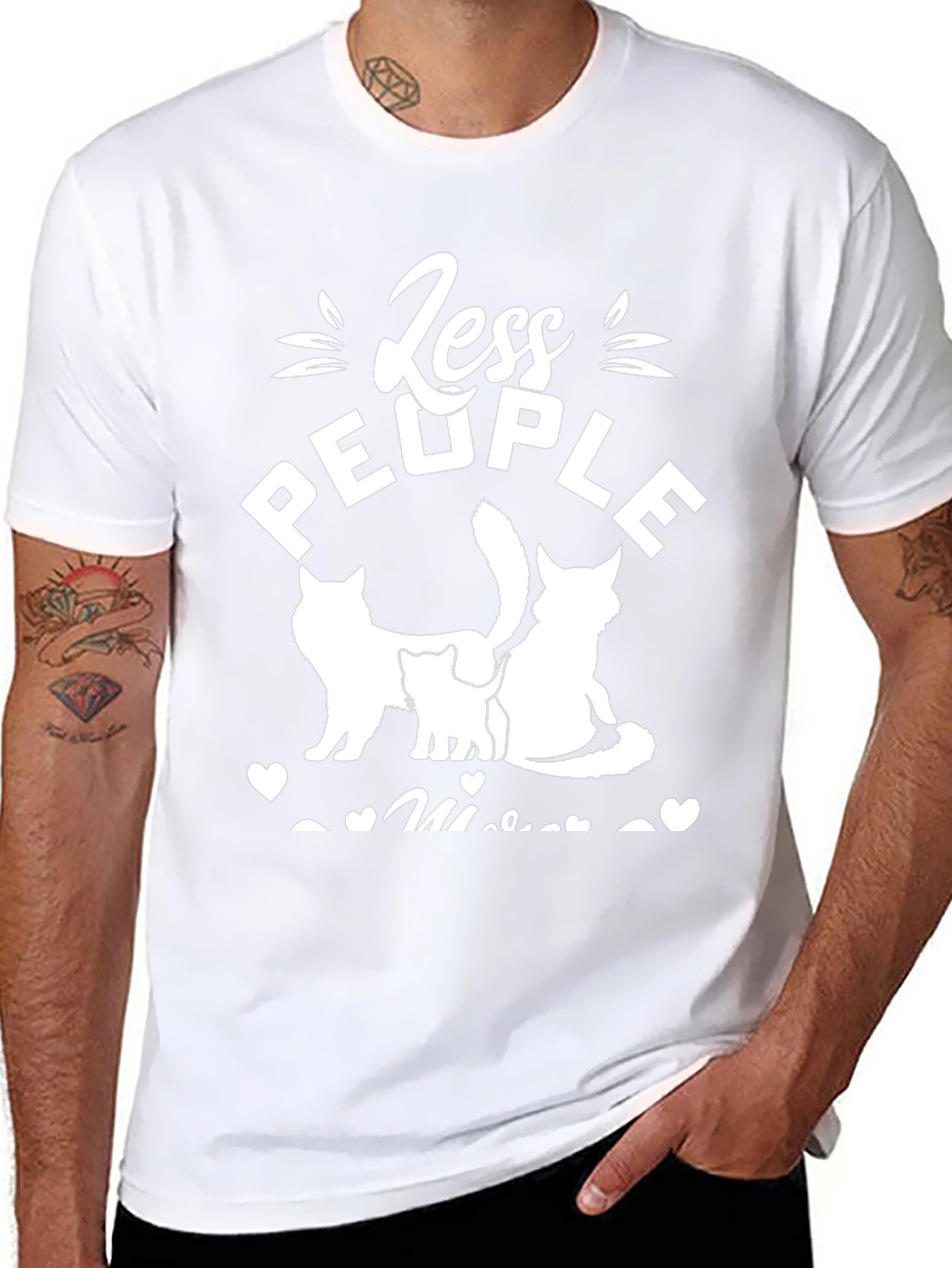 Less People More Cats Graphic Tee