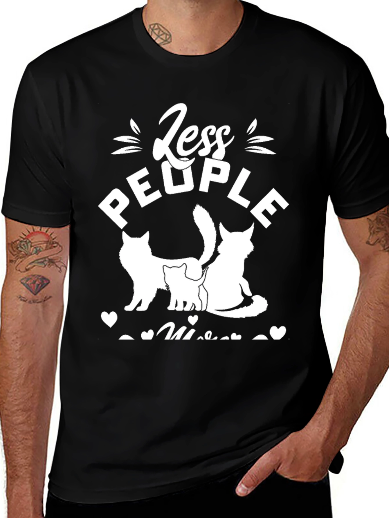 Less People More Cats Graphic Tee