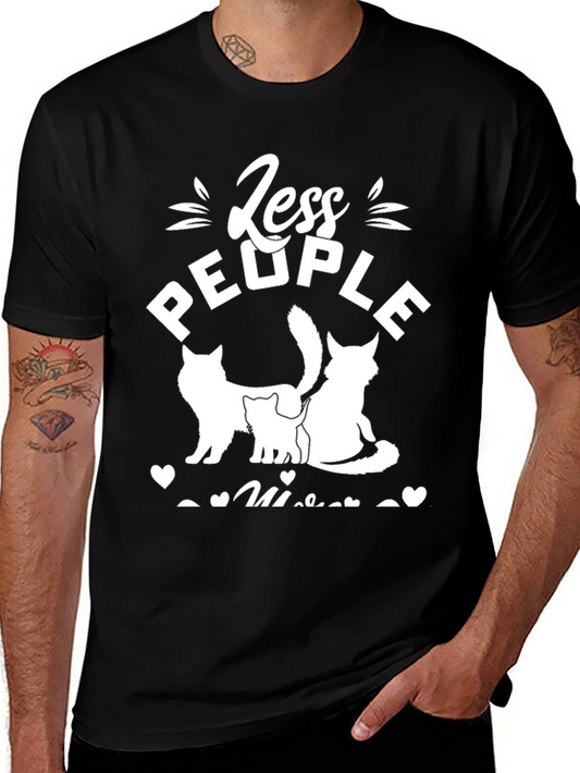 Less People More Cats Graphic Tee